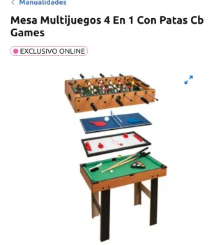 Mesa Multijuegos 4 en 1 con Patas