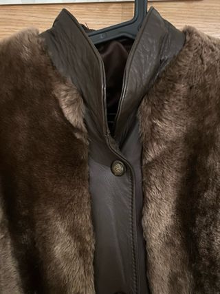 Abrigo Piel y pelo Marrón Vintage Talla M