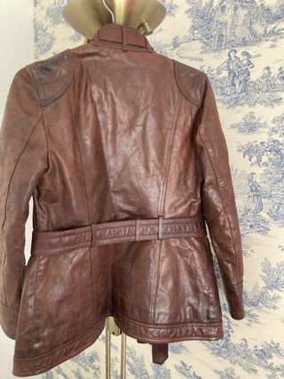 Cazadora Massimo Dutti Cuero Marrón Talla 36