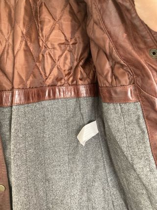 Cazadora Massimo Dutti Cuero Marrón Talla 36