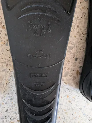 2 Pares Aletas Mares Fluida Azul y Decathlon