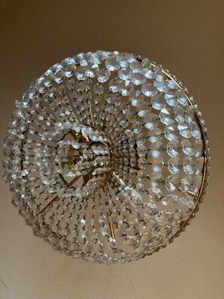 Lámpara de techo bronce y cristal