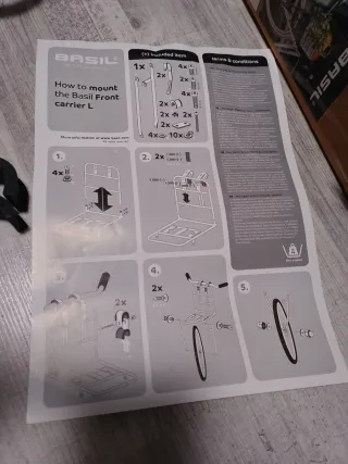 Portaequipajes Basil Front Carrier L Negro