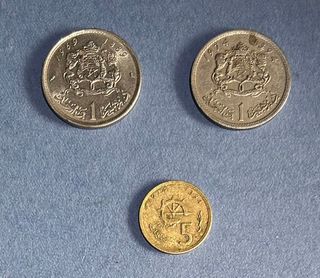 Lote 3 MONEDAS ANTIGUAS DE MARRUECOS (Hasan II)