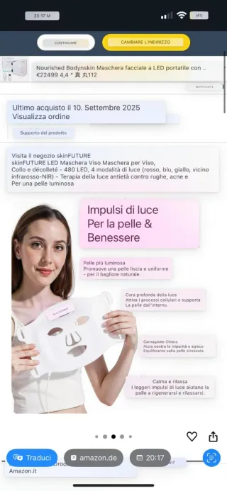 Maschera viso skinFUTURE bianca