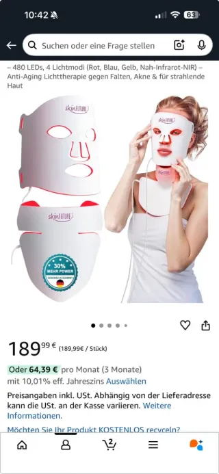 Maschera viso skinFUTURE bianca