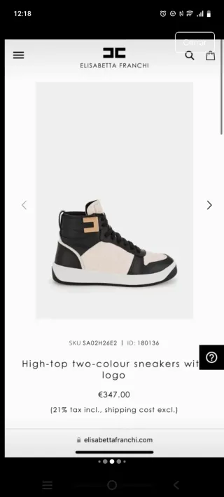 Zapatillas Elisabetta Franchi Negras y Blancas