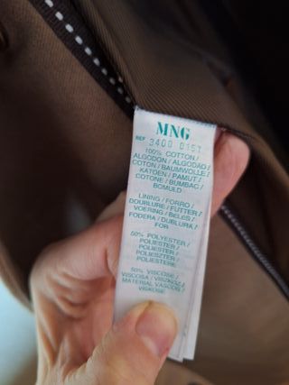 Abrigo Mango Beige Talla XS