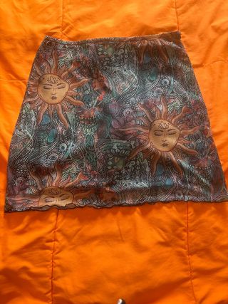 Falda estampada con doble forro, stretch, (L/M)