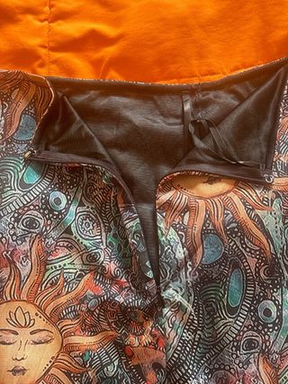 Falda estampada con doble forro, stretch, (L/M)