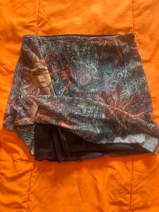 Falda estampada con doble forro, stretch, (L/M)