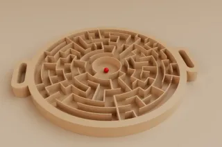 Juego de mesa laberinto circular