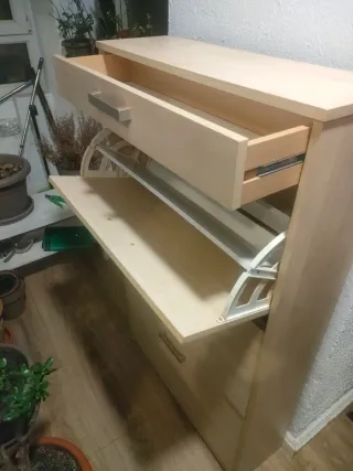 Mueble zapatero madera y metal