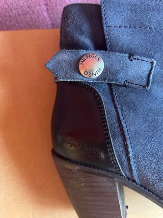 Botines Tommy Hilfiger Piel Serraje Negro