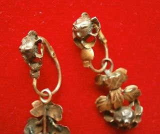 PENDIENTES Isabelinos de Oro y Plata - Siglo XVIII