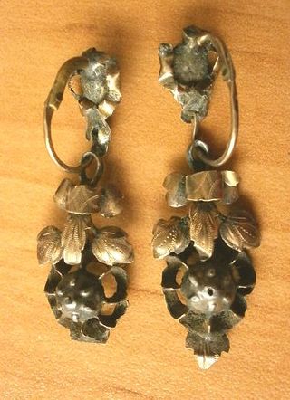 PENDIENTES Isabelinos de Oro y Plata - Siglo XVIII