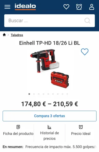 Martillo Percutor Einhell TP-HD 18/26 Li BL