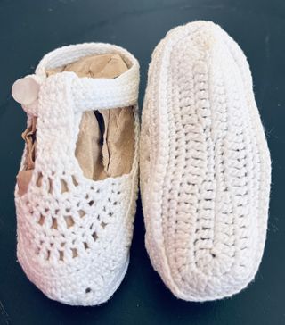 Scarpine uncinetto vintage neonato