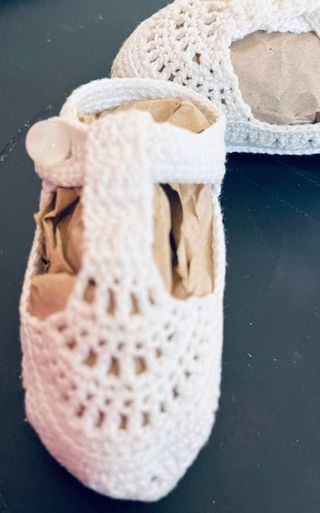 Scarpine uncinetto vintage neonato