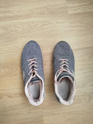 Zapatillas Skechers Mujer Gris y Rosa