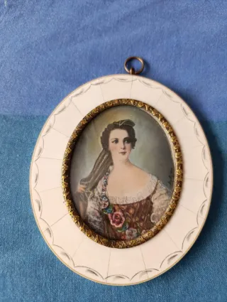 Pintura Miniatura Francesa  pintada a  Mano
