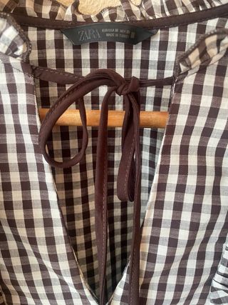 Camisa Zara cuadros blanco y negro . Solo 1 puesta
