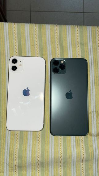 iPhone 11 Blanco y iPhone 11 Pro max Verde