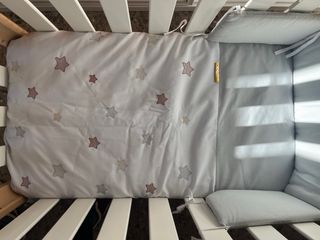 Mini cuna colecho Doco blanco/madera Nueva