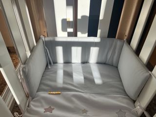 Mini cuna colecho Doco blanco/madera Nueva