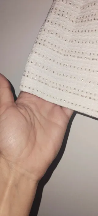 Falda blanca y dorada tiro alto T.XS