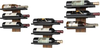 Scaffale da Parete per Vino in Legno e Metallo