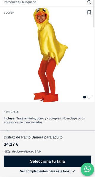 Disfraz de Pato para Adulto Talla Única