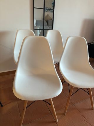 Pack 4 Sillas Nórdicas Blancas