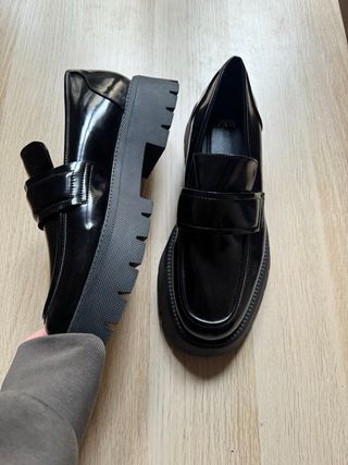 Mocasines Zara Negros Charol