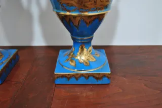 Antiguos jarrones porcelana motivo chino