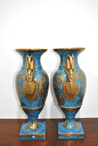 Antiguos jarrones porcelana motivo chino