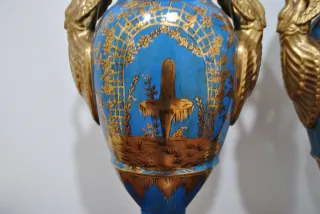 Antiguos jarrones porcelana motivo chino