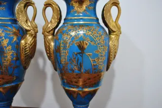 Antiguos jarrones porcelana motivo chino