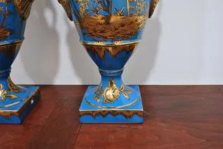 Antiguos jarrones porcelana motivo chino