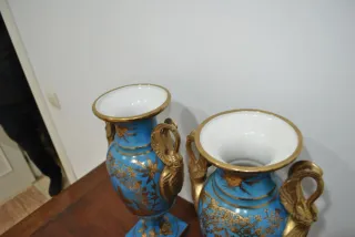 Antiguos jarrones porcelana motivo chino