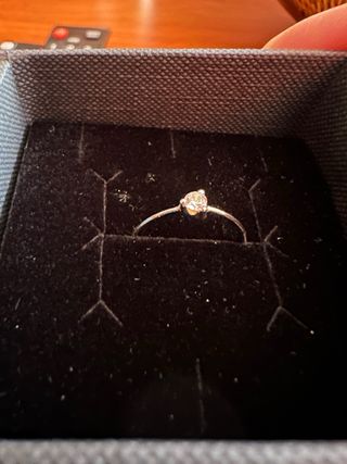 Anillo de Compromiso Oro Blanco y Circonita