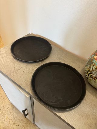 2 Vassoi rotondi neri