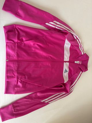 Chándal Adidas gris y rosa, talla 14 años (164 cm)