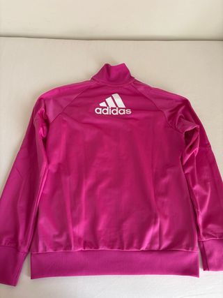 Chándal Adidas gris y rosa, talla 14 años (164 cm)