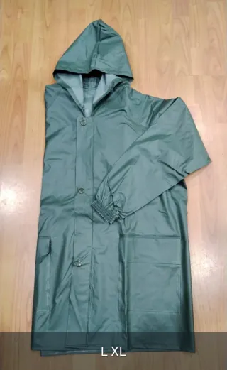Chubasquero engomado verde Talla L