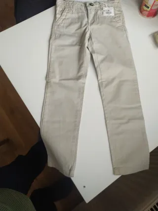 Pantalón chino niño beige talla 6-7