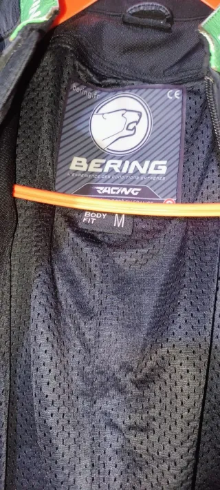 Mono de cuero Bering LEAD-R negro/verde Talla M