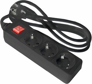 Regleta 3 Tomas + Cable 3mts con interruptor.