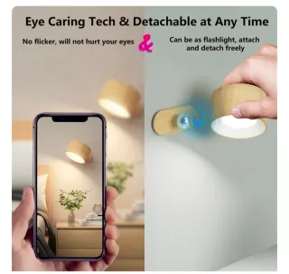 Aplique LED Tono Madera con Control Remoto