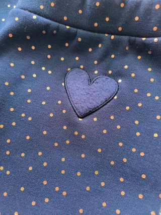 Leggings niña azul talla 14 con topos dorados